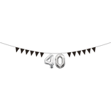 Mini Create Your Own Gold & Silver Polka Dots Pennant Banner Front_Flat