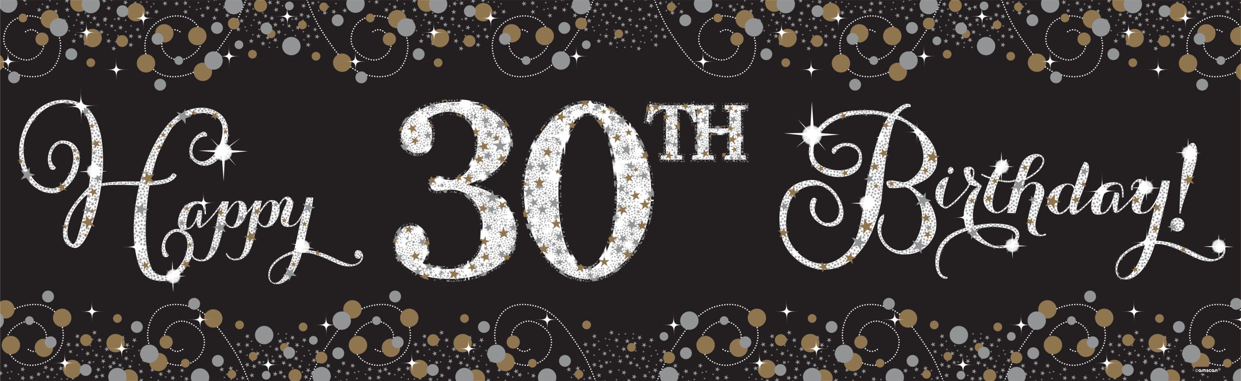 Sparkling Celebration Plastic Happy Birthday Banner Kit Front_Flat