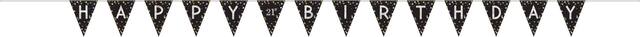 Banderole à fanions anniversaire célébration étincelante, paq. 24 Front_Flat