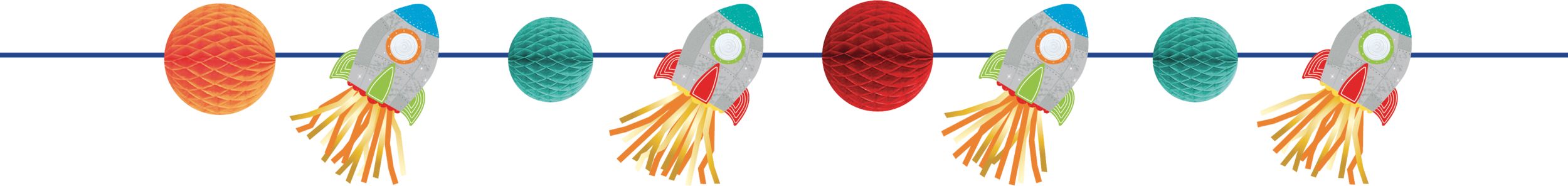 Banderole anniversaire fusée, paq. 2 Front_Flat