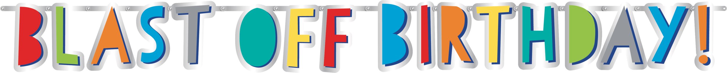 Banderole anniversaire fusée, paq. 2 Front_Flat