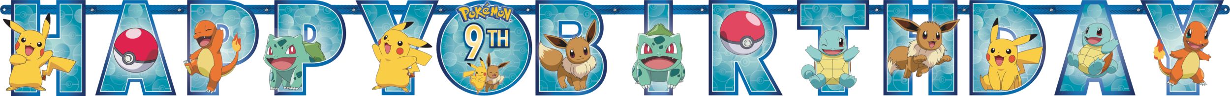 Pokemon Jumbo Add-An-Age "Happy Birthday" Letter Banner, 10-ft Front_Flat