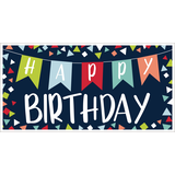 A Reason to Celebrate "Happy Birthday" Hanging Garland Banner Decoration, Blue/Red, 33.5-in, for Birthday Party Front_Flat