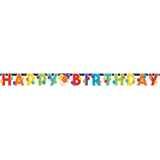 Birthday Balloon "Happy Birthday" Hanging Garland Banner Decoration, Multi-Coloured, 1-ft, 4-pk, for Birthday Party Front_Flat