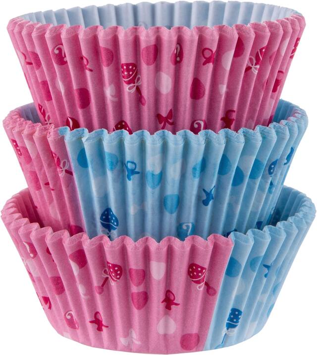 Girl or Boy Gender Reveal Baking Cups, 75-pk Front_Flat