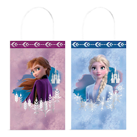 Disney Frozen Elsa & Anna Paper Kraft Gift Bags, Purple/Blue, 8.25-in, 8-pk, for Birthday Party