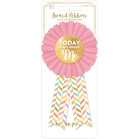 Ruban de mérite Today is All About Me pour anniversaire, rose/doré à chevrons, taille unique, accessoire portable pour anniversaires