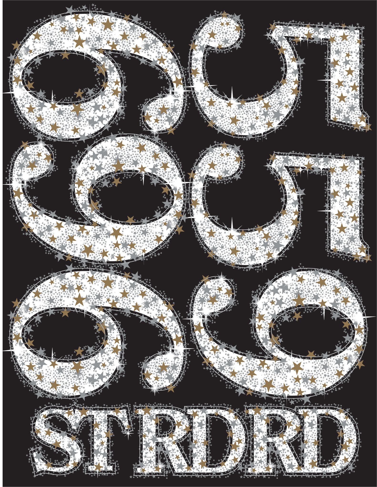 Sparkling Celebration DIY Customizable Room & Wall Centerpiece Decorating Kit, Black/Gold/Silver, Polka Dot, 10-in, 36-pk, for Birthday Party Overhead_Flat
