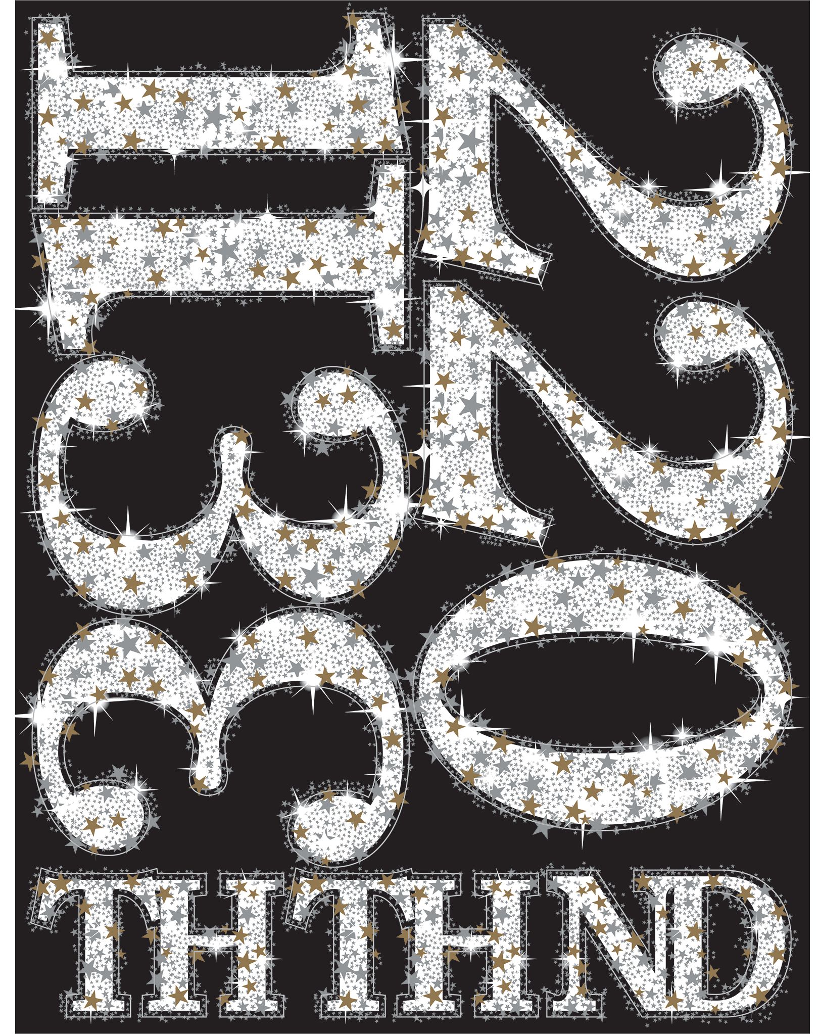 Sparkling Celebration DIY Customizable Room & Wall Centerpiece Decorating Kit, Black/Gold/Silver, Polka Dot, 10-in, 36-pk, for Birthday Party Overhead_Flat