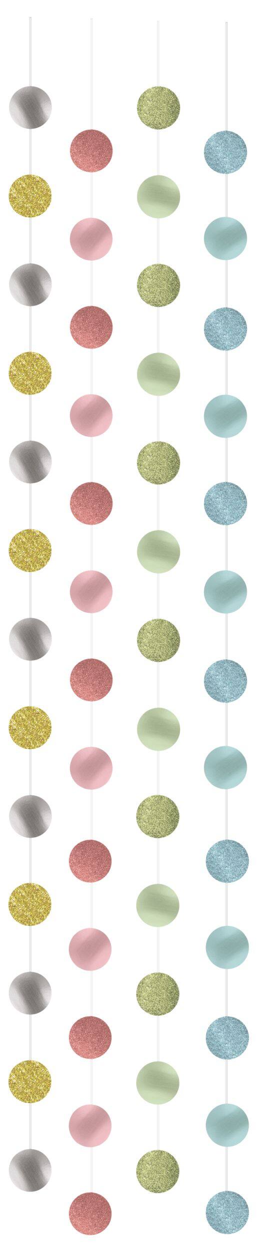 Confetti Fun "Happy Birthday" Room & Table Centerpiece Decorating Kit, Pink/Gold, 14-in, 12-pk, for Birthday Party Front_Flat