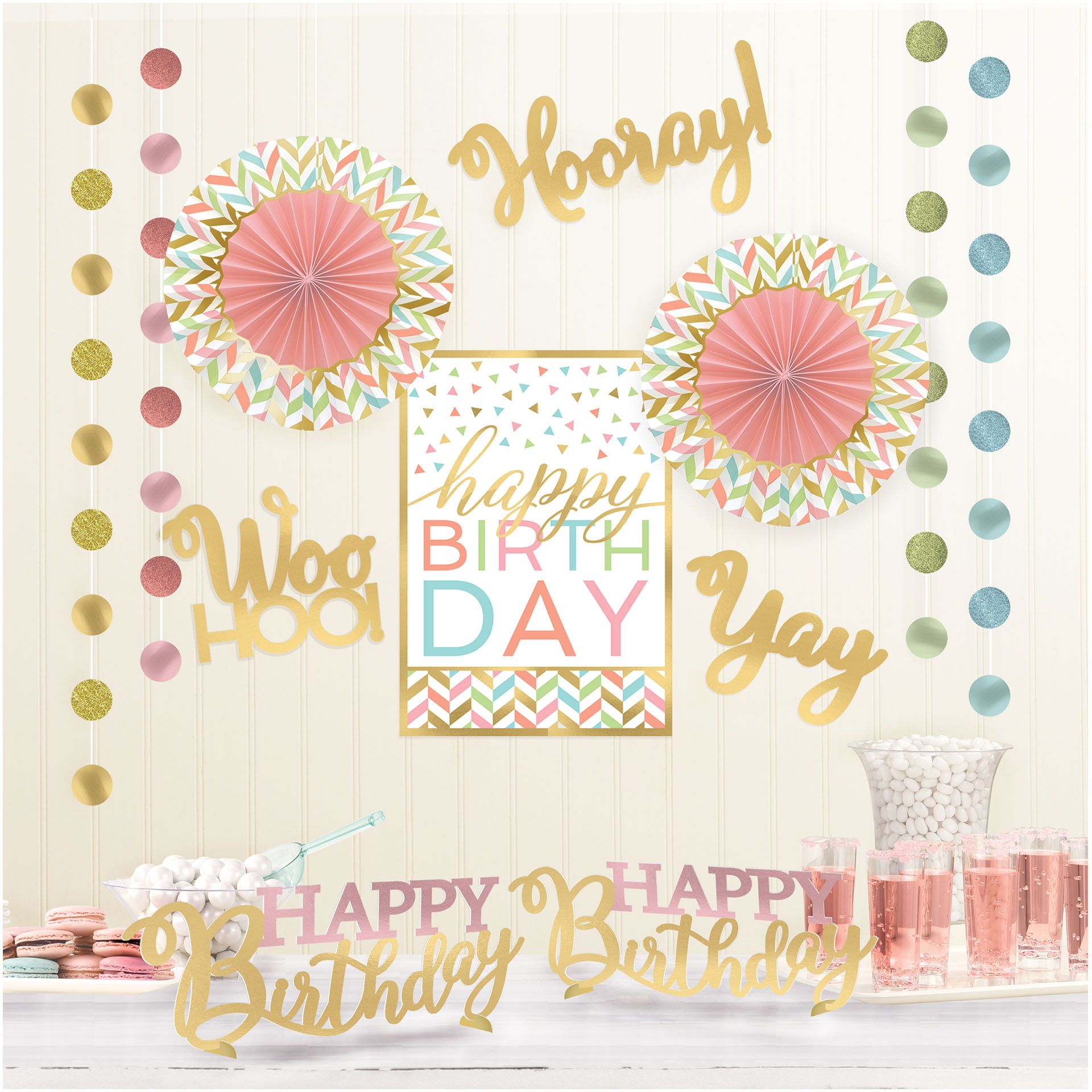 Décorations chambre anniversaire confetti amusant, paq. 12 Front_Flat