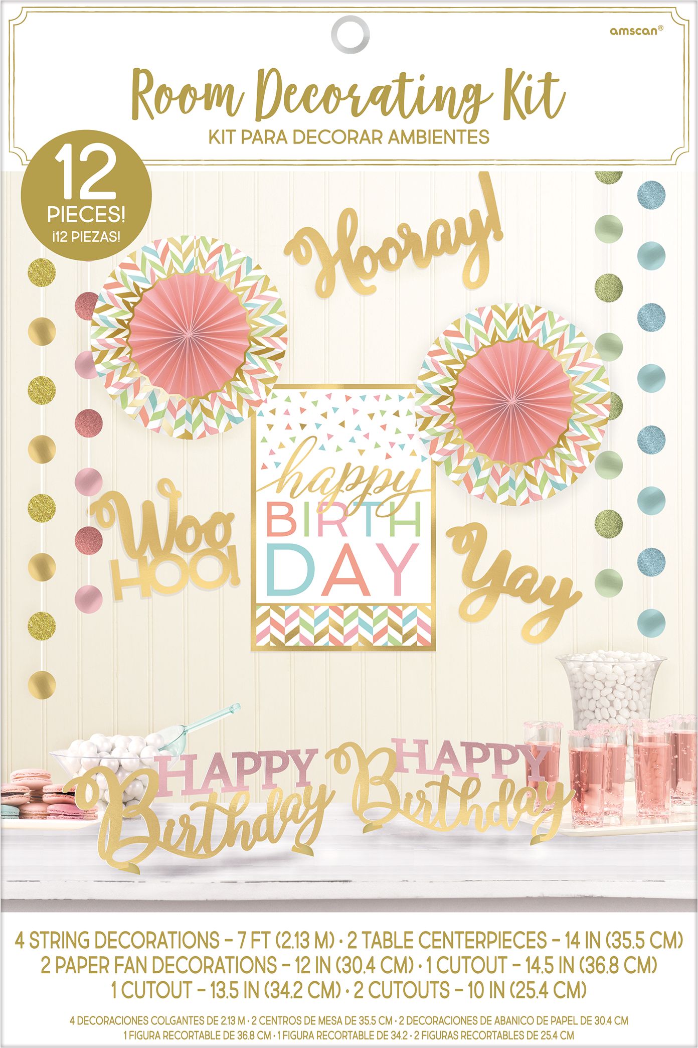 Décorations chambre anniversaire confetti amusant, paq. 12 Front_Flat