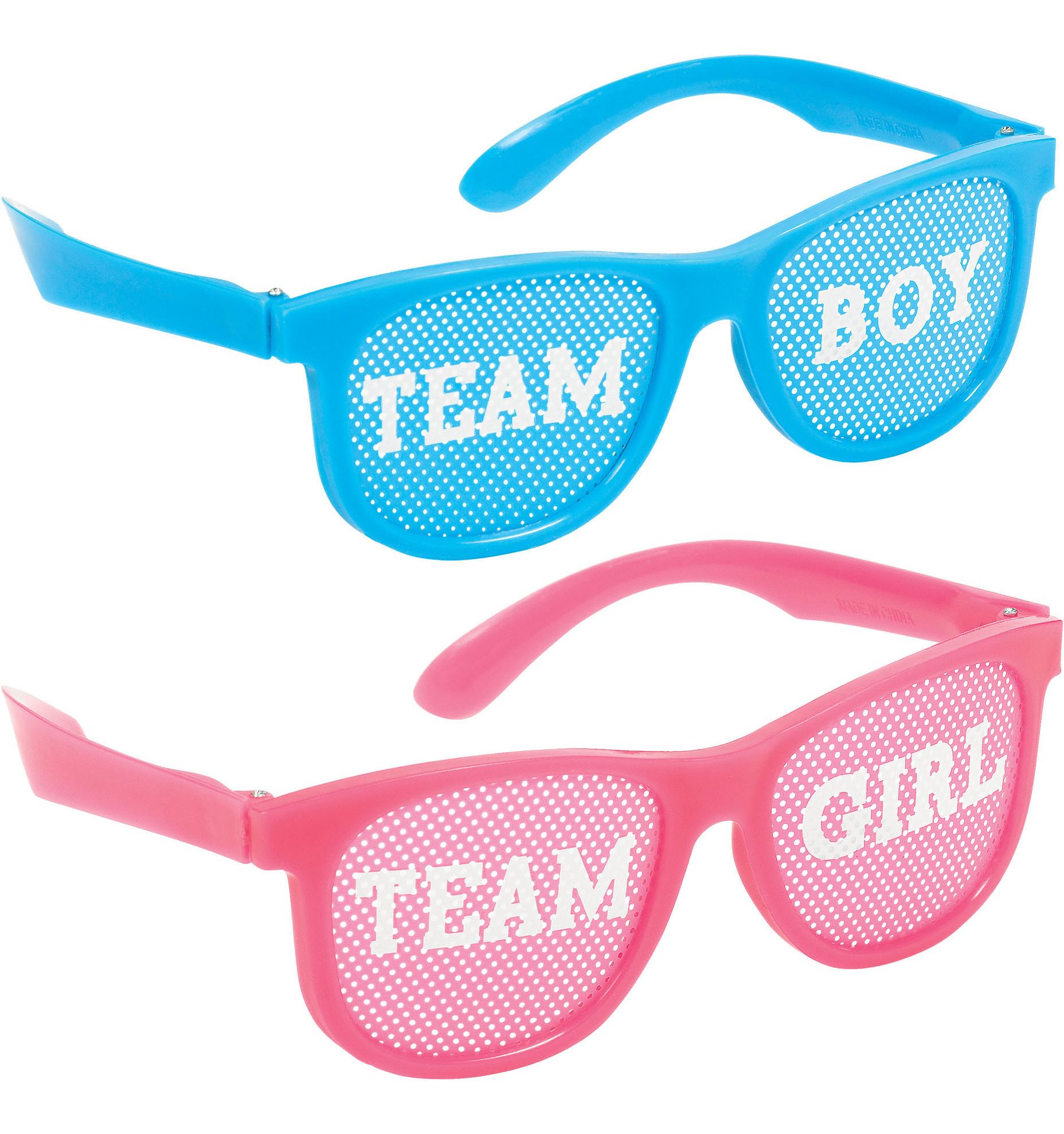 Girl or Boy Gender Reveal Glasses, 10-pk Front_Three_Fourths_Angled_Right
