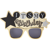 Sparkling Celebration "It's My Birthday" Customizable DIY Sunglasses & Numbers Kit, Gold/Black, One Size, 25-pk, Wearable Accessories for Birthdays Front_Flat