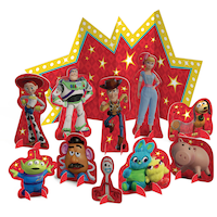 Disney Pixar Toy Story Woody/Forky/Buzz Lightyear Table Decorating Kit Centerpieces, Red, 14-in, 11-pk, for Birthday Party