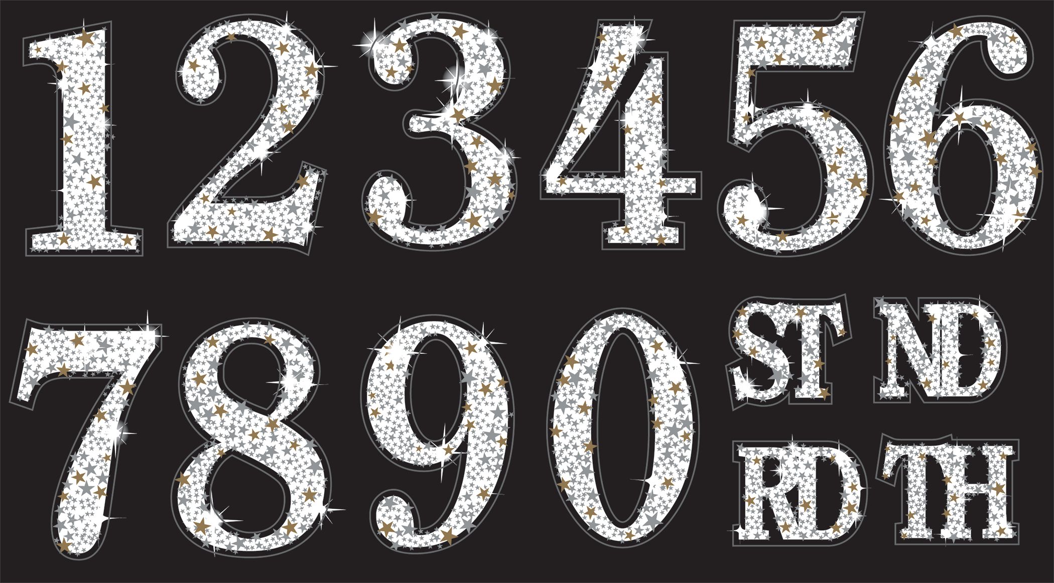 Sparkling Celebration "Happy Birthday" DIY Customizable Table Decoration Centerpieces with Confetti, Black/Gold/Silver, 10.5-in, 51-pk, for Birthday Overhead_Flat