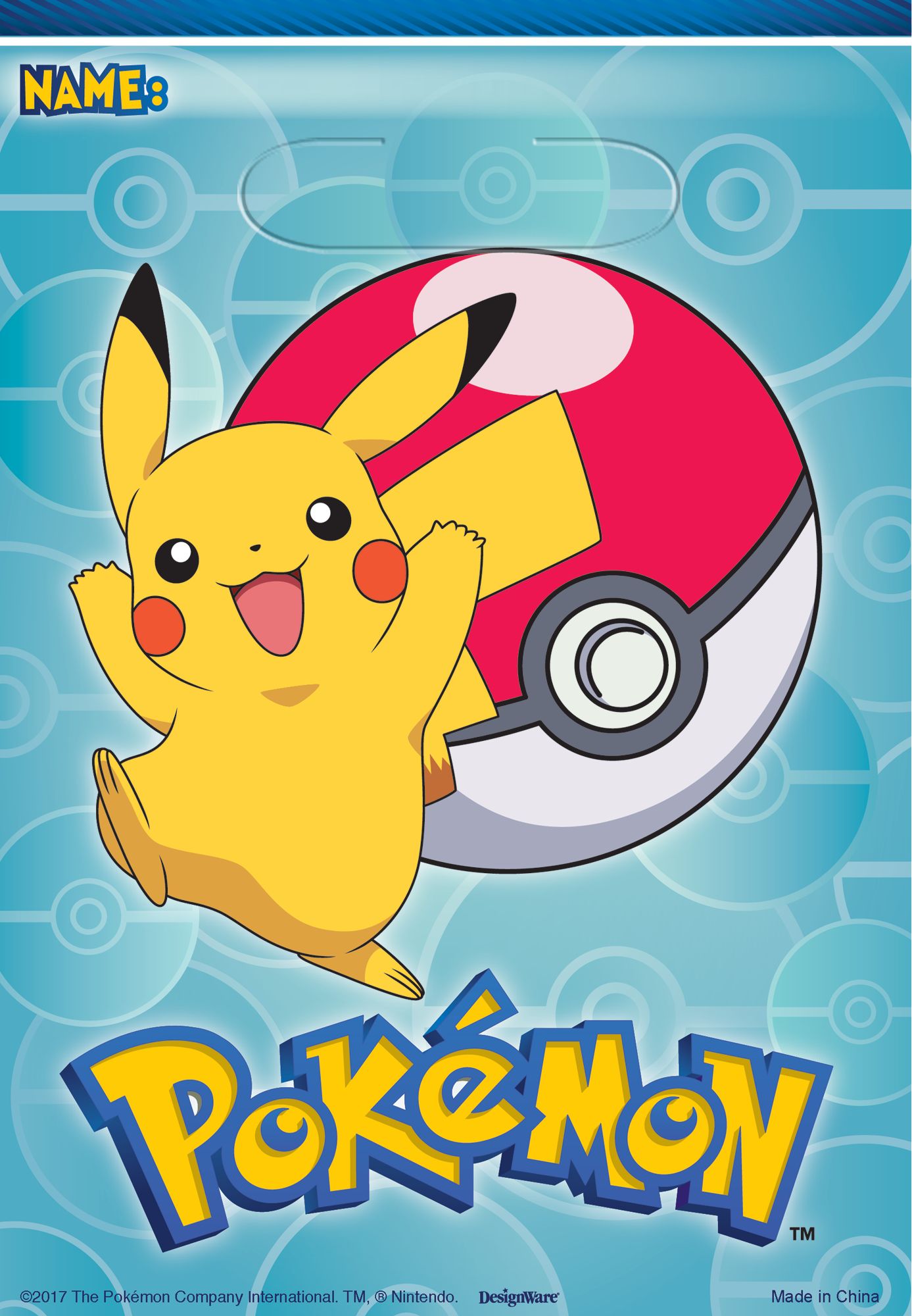 Pokémon Party Favour Bags feature Pikachu, 8-pk Front_Flat