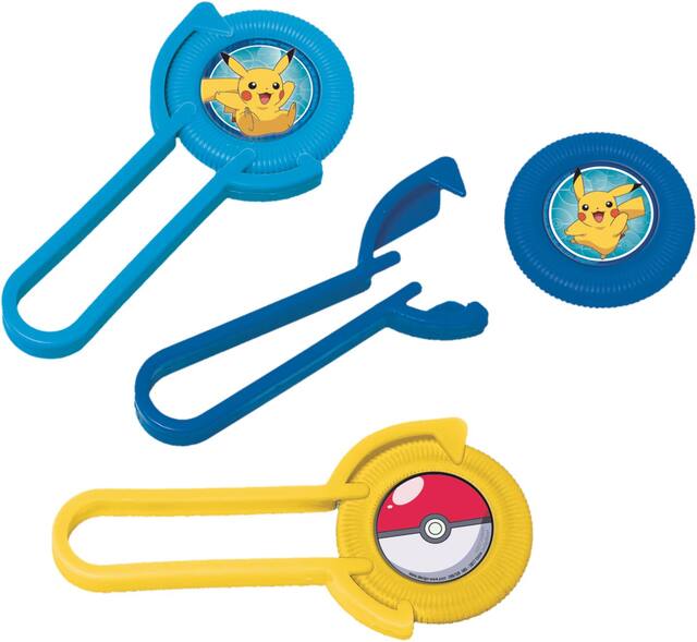 Pokémon Core Disc Shooters for Birthday Party Favours, Yellow/Blue, 12-pk Overhead_Flat