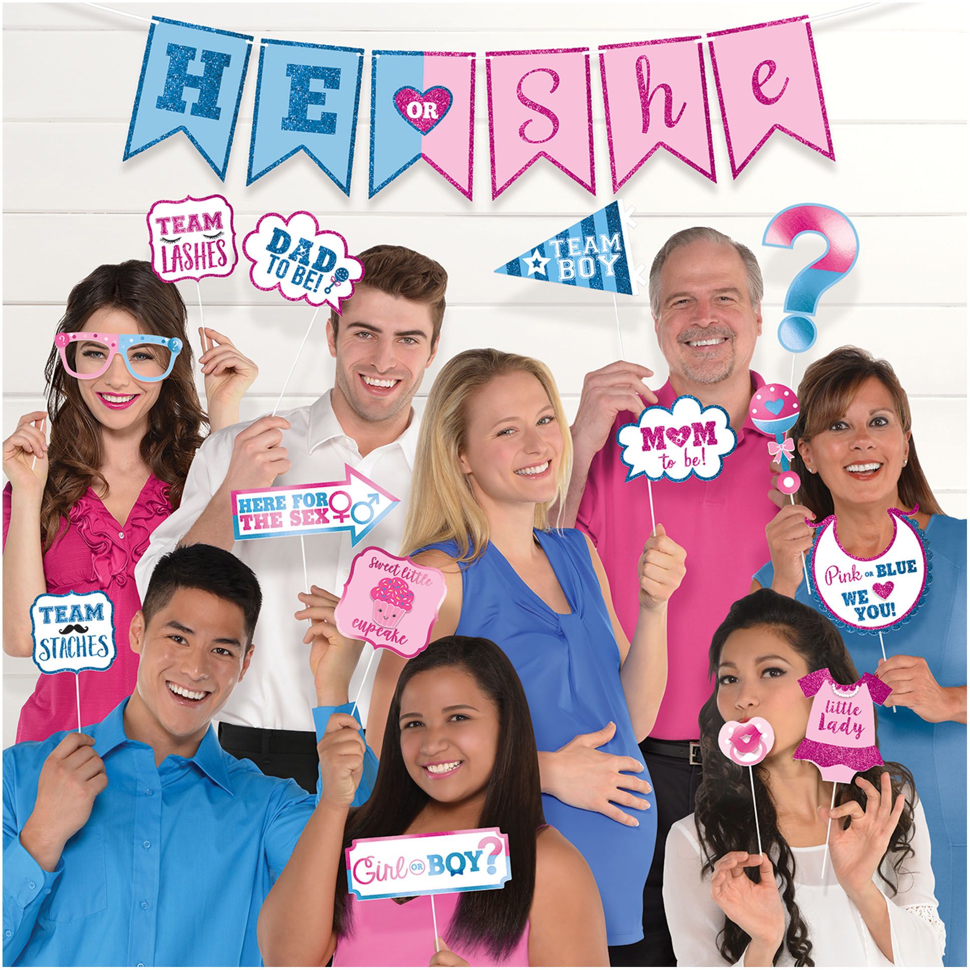 Accessoire cabine de photo dévoilement du sexe fille ou garçon, paq. 21 Front_Flat