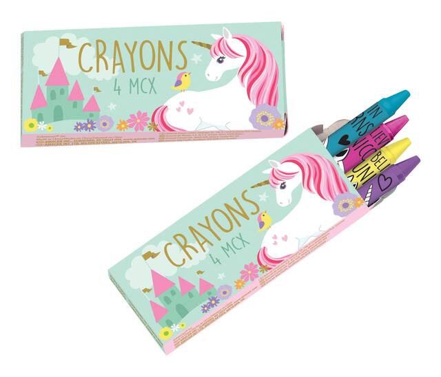 Crayons de couleur licorne magique – cadeaux-surprises parfaits pour anniversaire, paq./12 Overhead_Flat