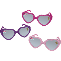 Glitter Magical Unicorn Heart-Shaped Sunglasses, Pink/Bright Pink/Purple, 6-pk Composite_or_Mixed