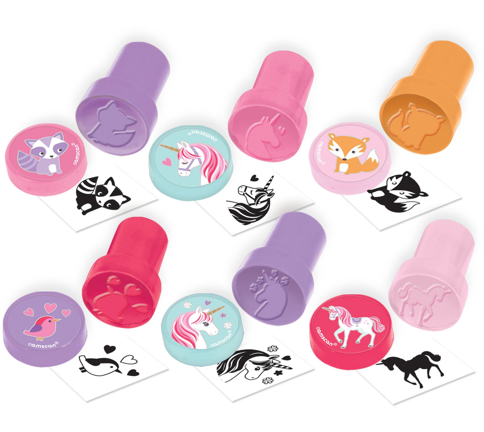 Magical Unicorn Stampers for Birthday Party Favours, 6-pk Overhead_Plunge