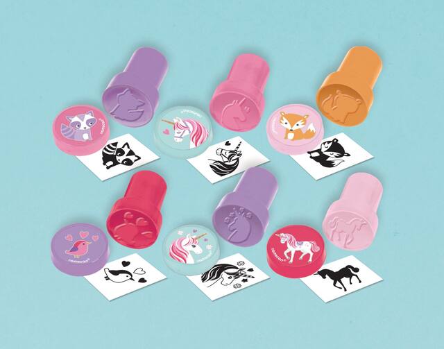 Étampes pour cadeaux-surprises pour fête d'anniversaire, Licorne magique, paq. 6 Composite_or_Mixed