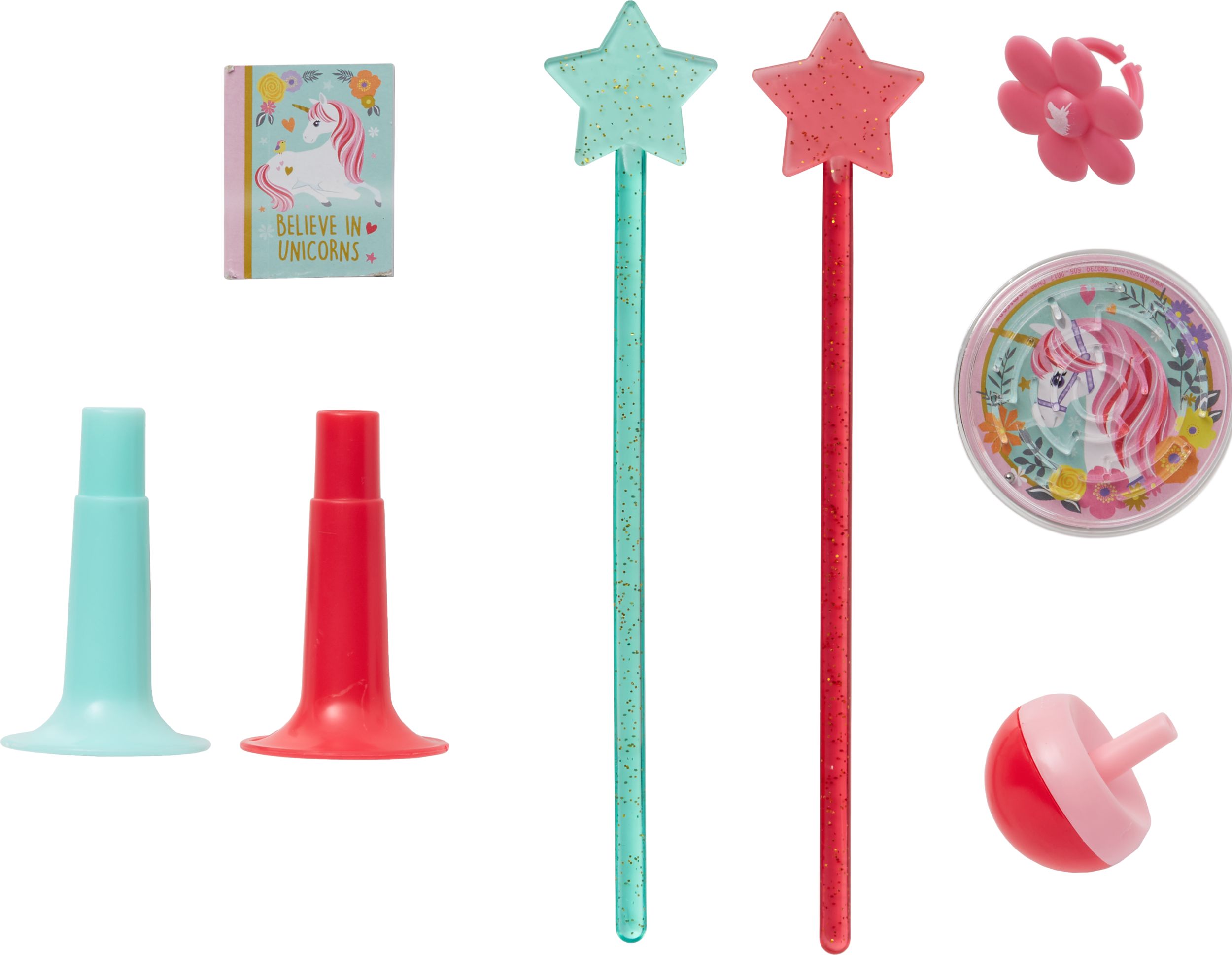Magical Unicorn Birthday Party Favour Pack, 48-pc Overhead_Flat