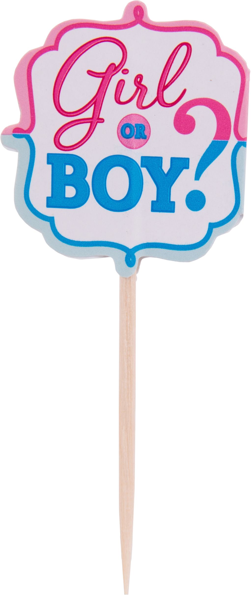 Girl or Boy Gender Reveal Picks, 36-pk Front_Flat