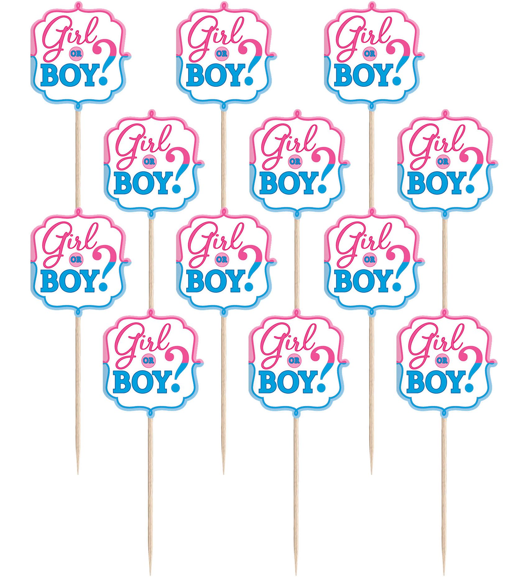 Girl or Boy Gender Reveal Picks, 36-pk Front_Flat