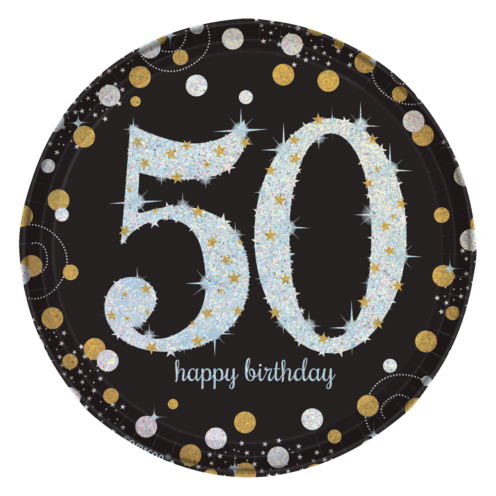 Amscan The Party Continues 30th Birthday Plates - 7" Prismatic Dessert Plates, 8 Count - View #12