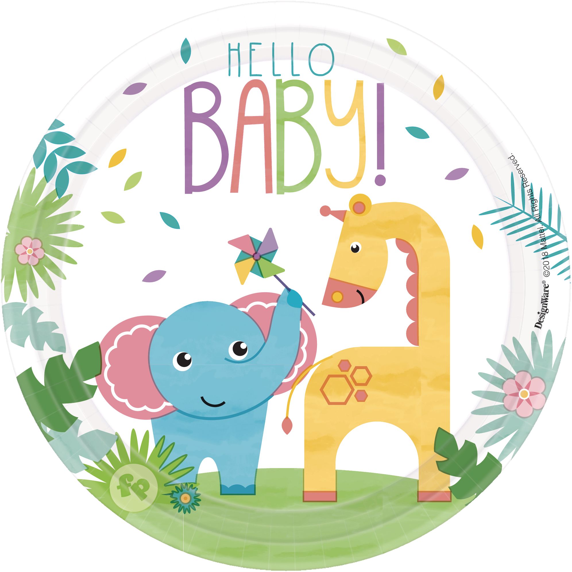 Fisher-Price Hello Baby Dessert Plates, 8-pk Overhead_Flat