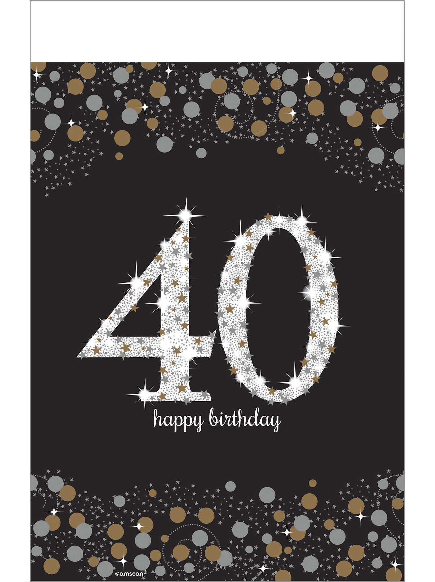 Nappe de fête scintillante 40e&nbsp;anniversaire Overhead_Flat