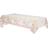 Unicorn Rectangle Plastic Reusable Table Cover, Green/Pink, 54x96-in, for Birthday Party Front_Angled_Left