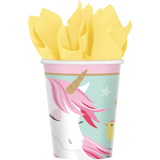 Unicorn Paper Disposable Cups, Blue/Pink, 9-oz, 8-pk, for Birthday Party Front_Elevated