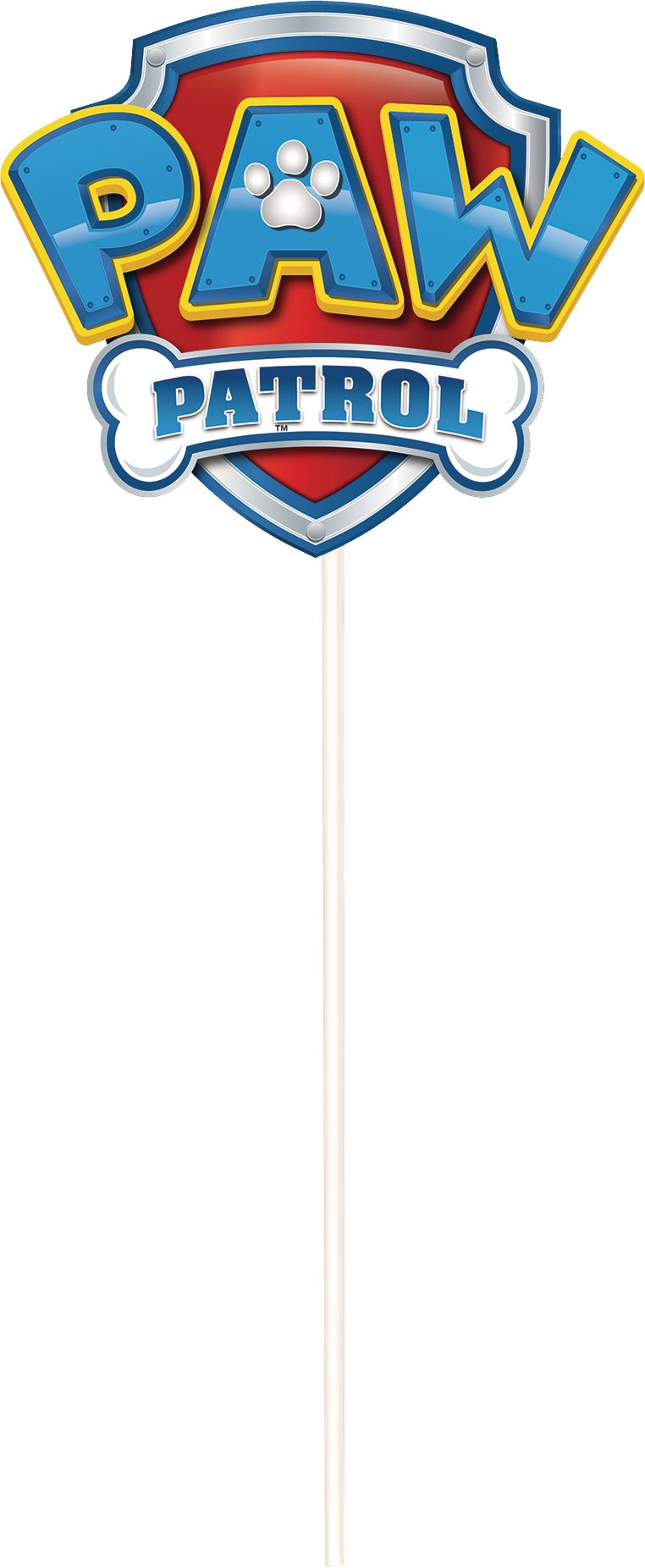 Nickelodeon PAW Patrol "Happy Birthday" Plastic Scene Setter Background Decoration with Photo Booth Props, Blue/Yellow, 14.5-in, 12-pk, for Birthday Front_Flat