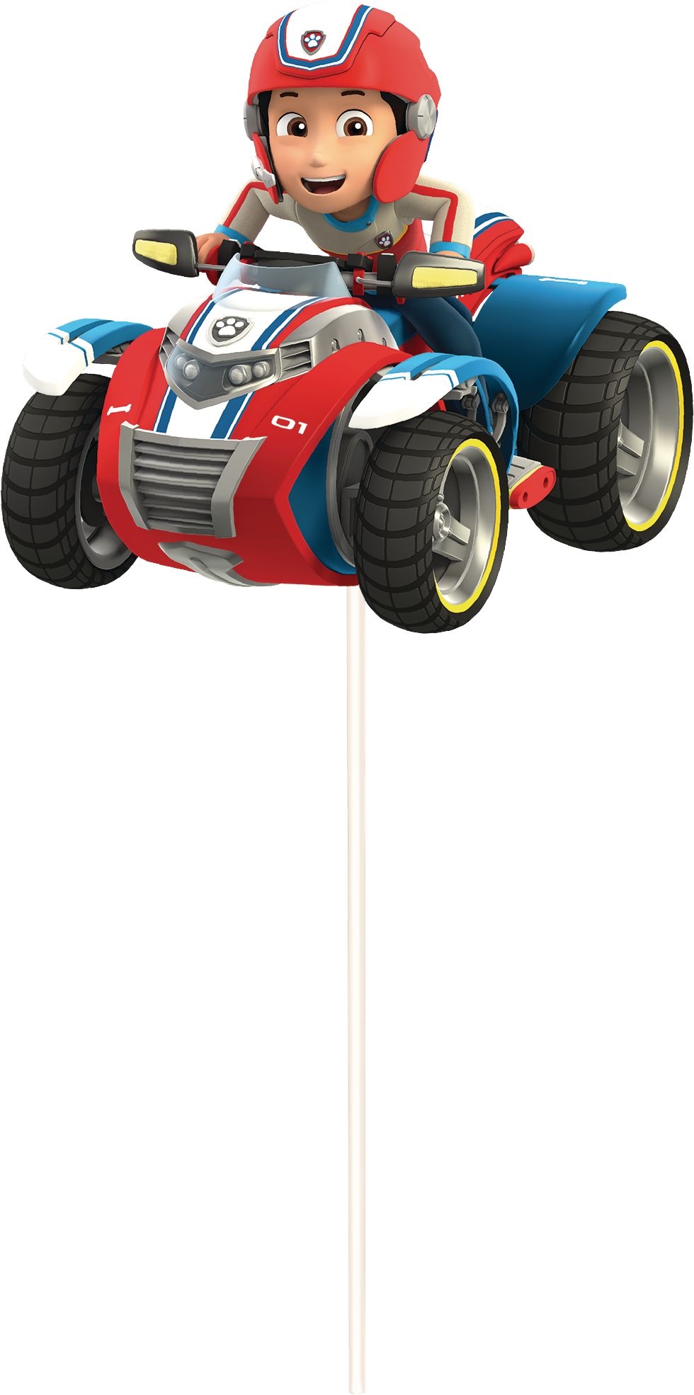 Nickelodeon PAW Patrol "Happy Birthday" Plastic Scene Setter Background Decoration with Photo Booth Props, Blue/Yellow, 14.5-in, 12-pk, for Birthday Front_Flat