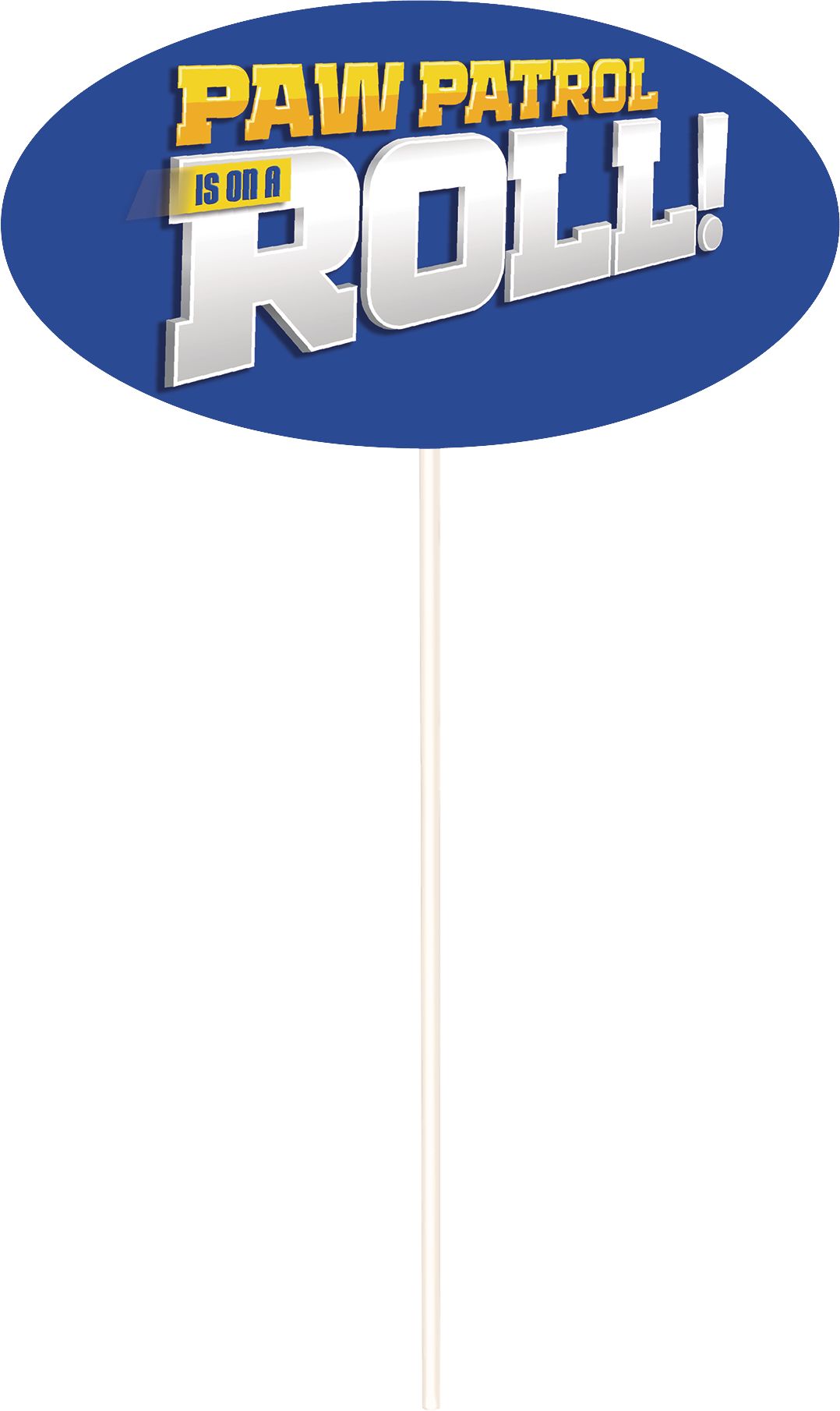 Nickelodeon PAW Patrol "Happy Birthday" Plastic Scene Setter Background Decoration with Photo Booth Props, Blue/Yellow, 14.5-in, 12-pk, for Birthday Front_Flat