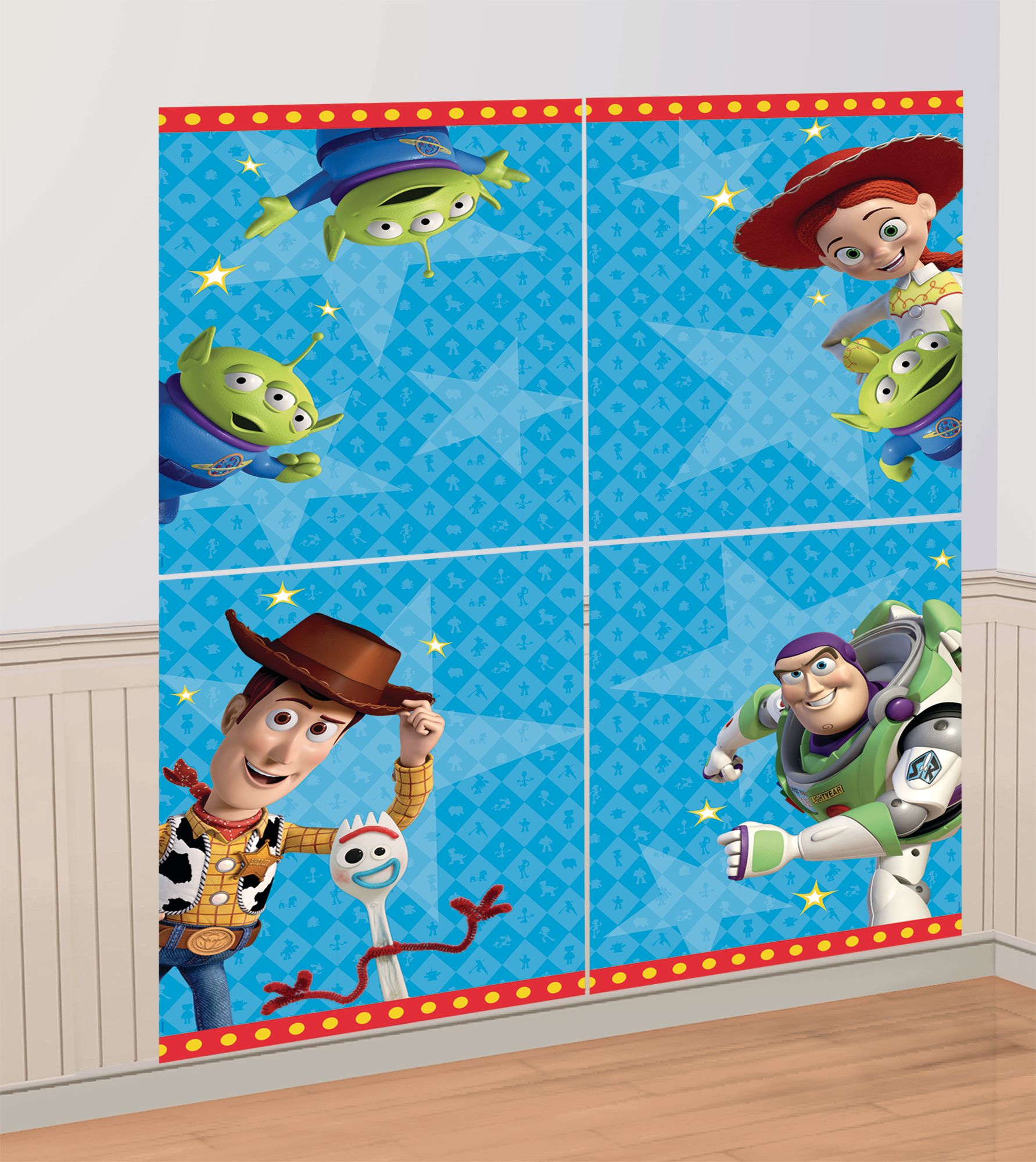 Disney Toy Story 4 Scene Setter Birthday Party Decoration with Photo Booth Props Front_Angled_Right