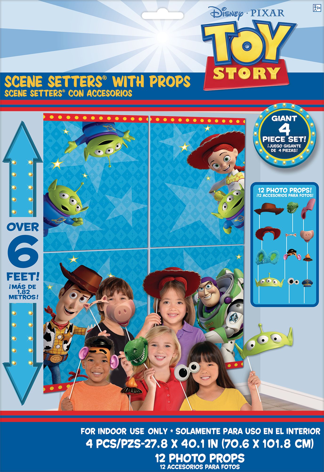 Disney Toy Story 4 Scene Setter Birthday Party Decoration with Photo Booth Props Front_Flat