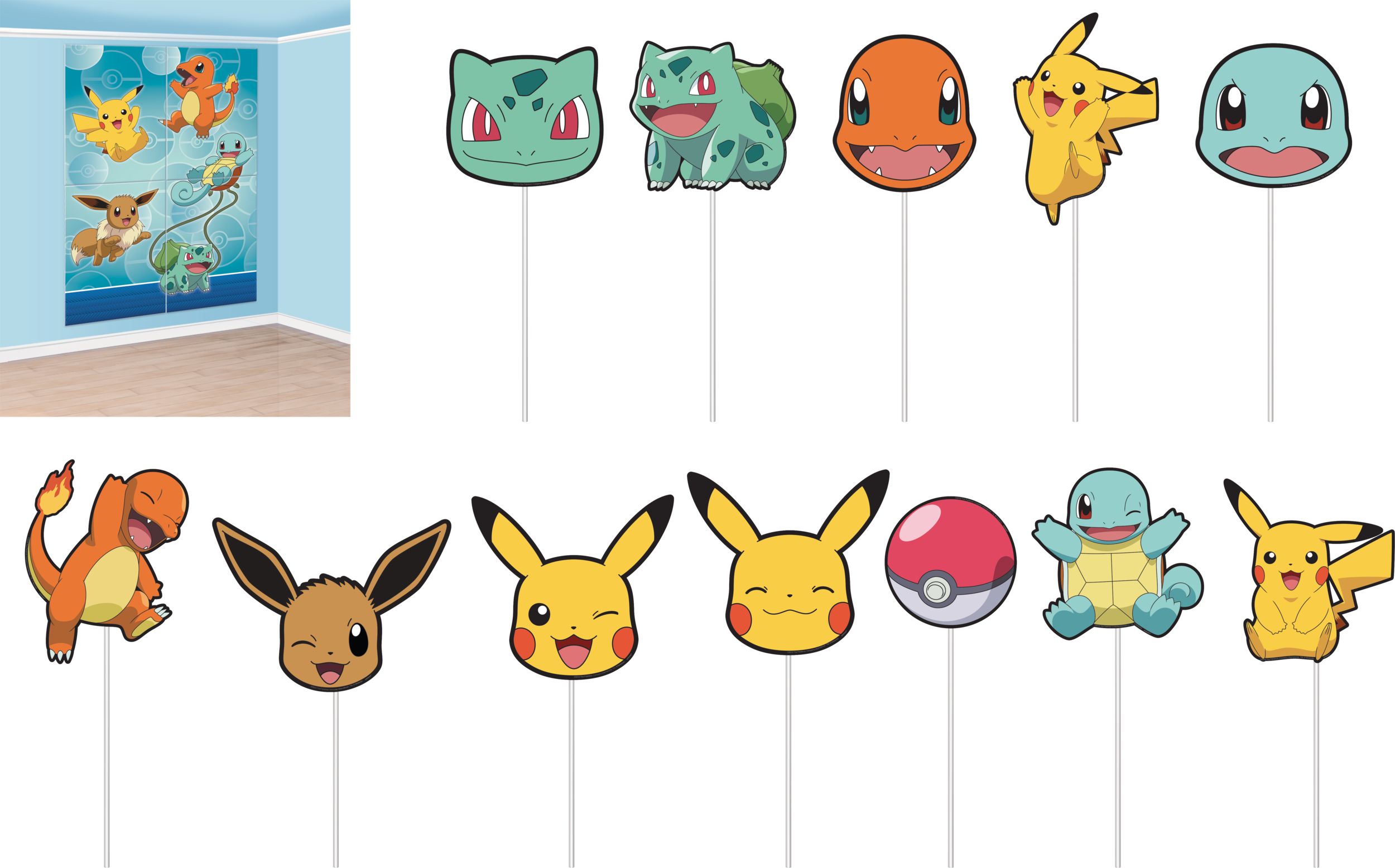 Décor mural de fête Pokémon classique avec accessoires, paq. 16 Composite_or_Mixed