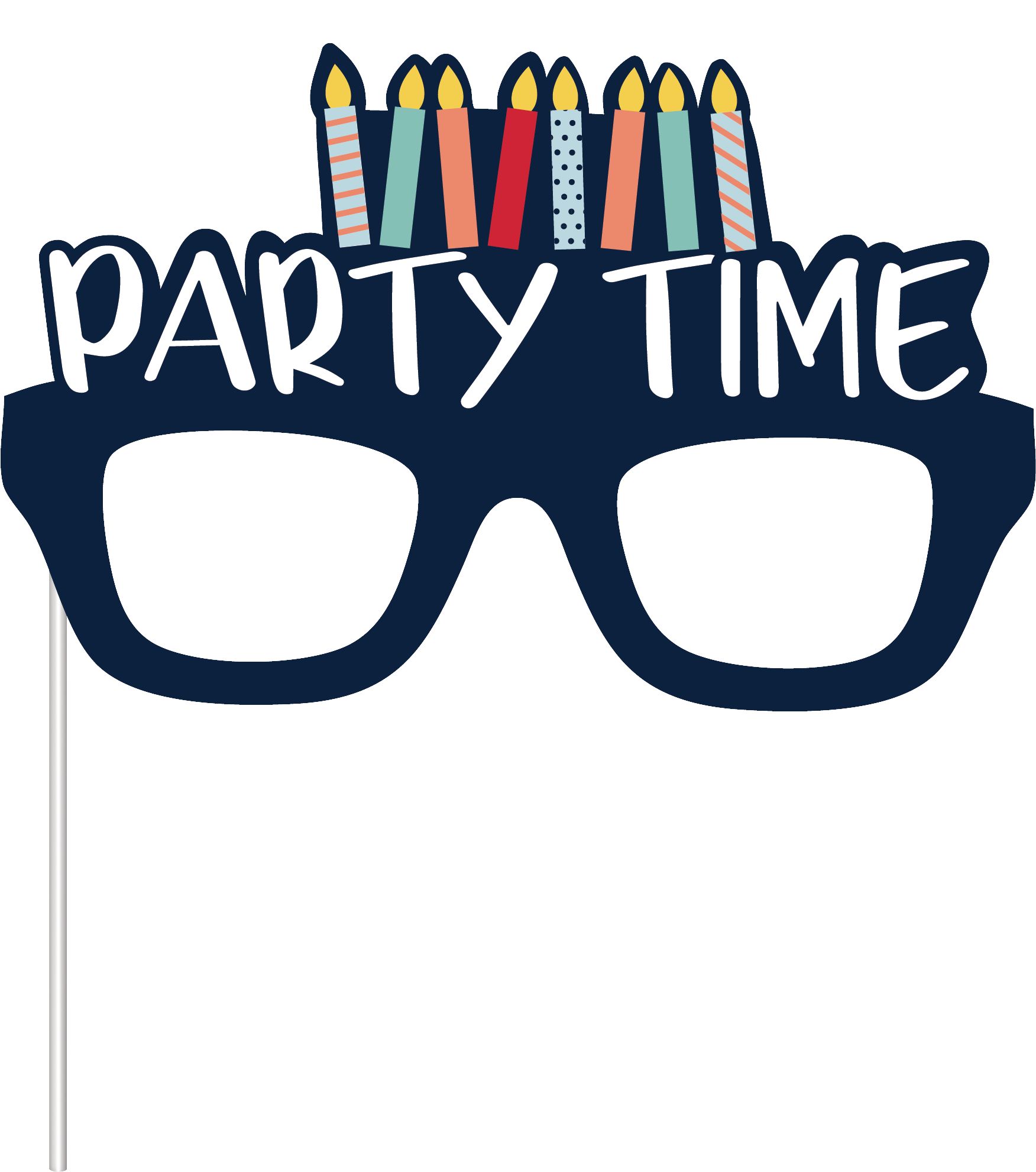 A Reason to Celebrate "Party" Plastic Scene Setter Background Decoration with Photo Booth Props, Blue/Red, 14.5-in, 13-pk, for Birthday Party Front_Flat