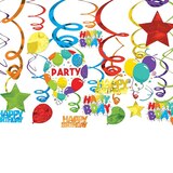 Serpentins décoratifs avec ballons d'anniversaire, paq. 24 Composite_or_Mixed