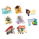 Tatouages temporaires variés To Infinity & Beyond de Disney Pixar Histoire de jouets, Woody/Forky/Bergère/Buzz Lightyear, multicolore, paq. 8, cadeaux-surprises à porter, anniversaires Front_Flat