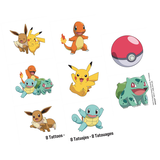 Pokémon Classic Birthday Party Temporary Tattoos, 8-pc Front_Flat
