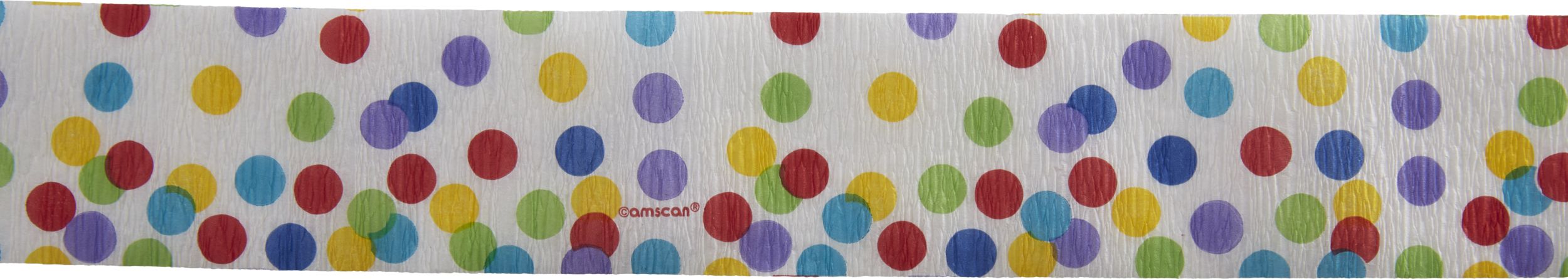 Hanging Crepe Paper Streamer Decoration, Multi-Coloured, Polka Dot, 81-ft, for Birthday Party CloseUp