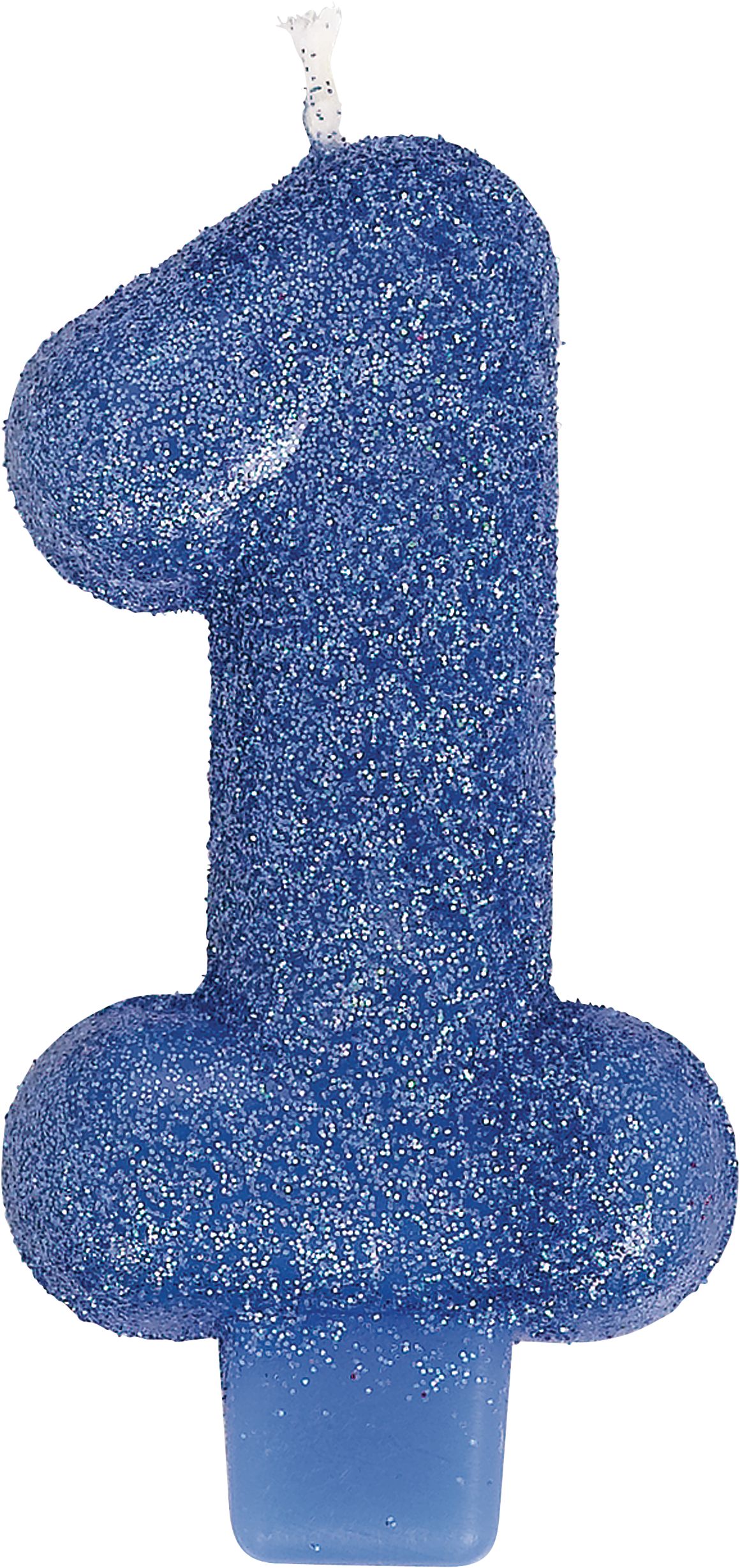 Glitter Number 1 Birthday Candle, Royal Blue Front_Flat