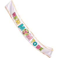 "New Mom To Be" Sash, White Multi-Coloured, One Size, Wearable Accessory for Baby Shower/Gender Reveal