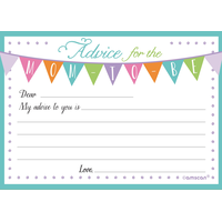 "Advice for the Mom-to-Be" Paper Advice Cards, Multi-Coloured, 24-pk, for Baby Shower/Gender Reveal CloseUp
