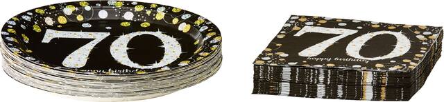 Assiettes à dîner prismatique Sparkling Celebration 70e&nbsp;anniversaire Milestone, paq. 8 Front_Elevated